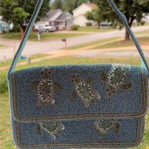 Beaded Sea Turtle Design Bag
